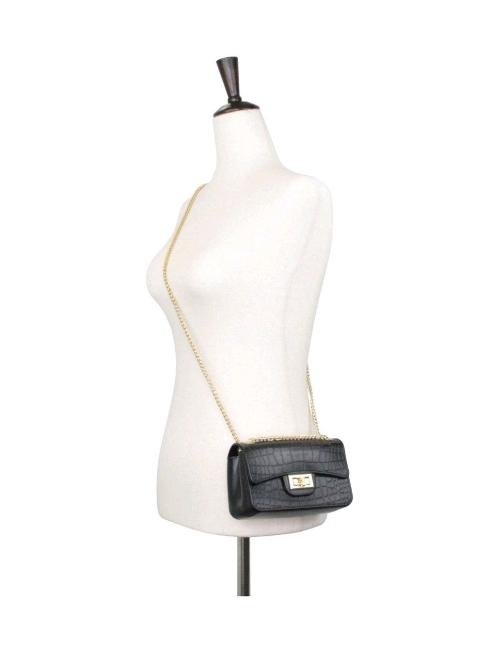 🌺 Most Wanted Textured Jelly Crossbody Chain Bag in Black - Picture 5 of 7